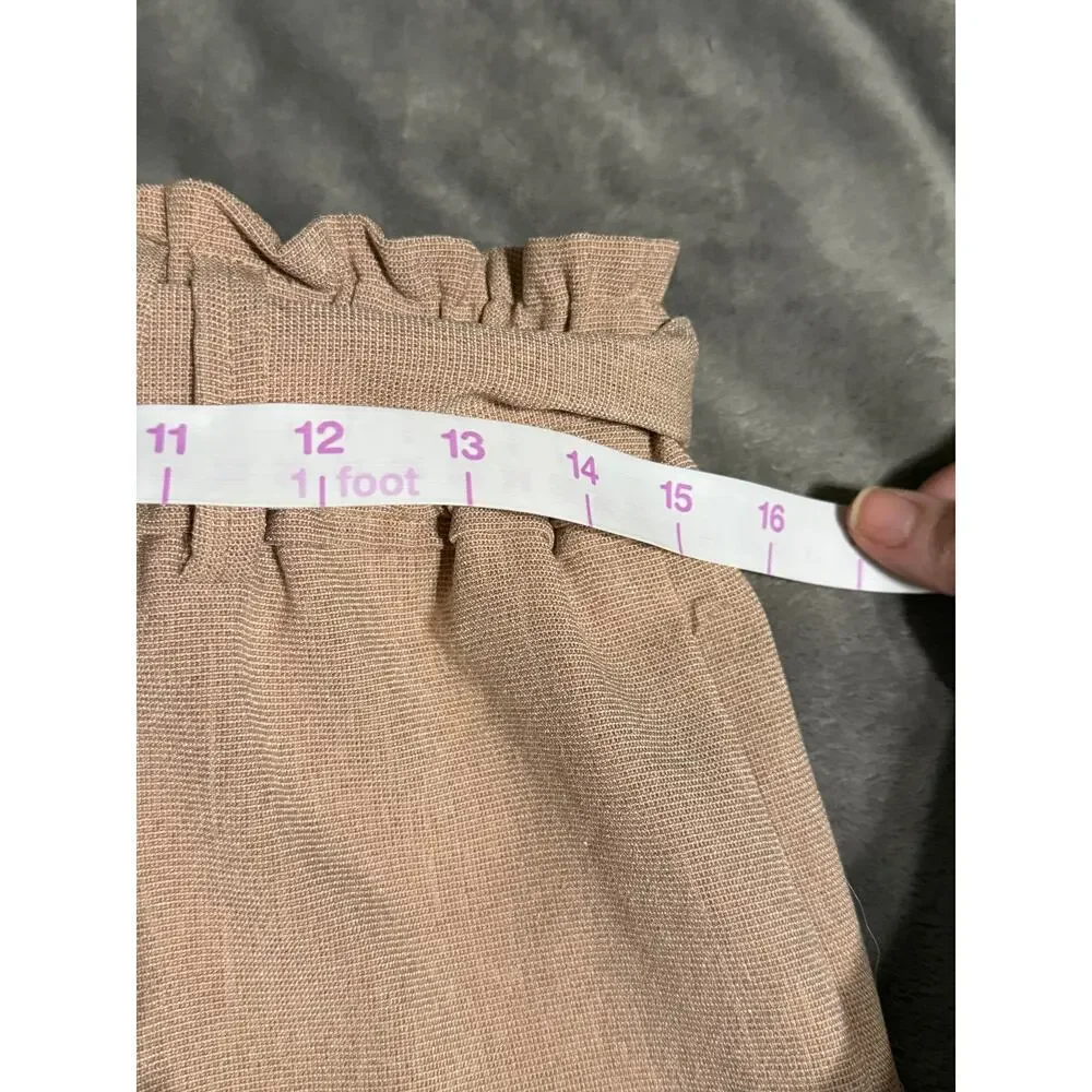 NWT Moon River Size Large Shorts 3” Inseam Beige Neutral Paper Bag Boho‎ Belted
